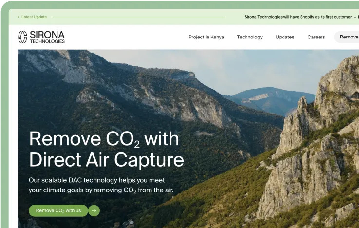 Sirona Technologies homepage thumbnail